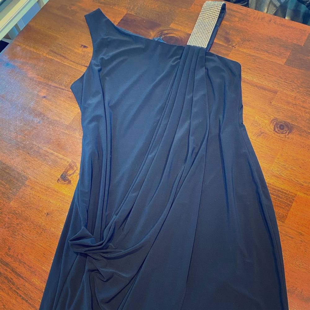 Betsy & Adam Embellished Strap Sheath Dress